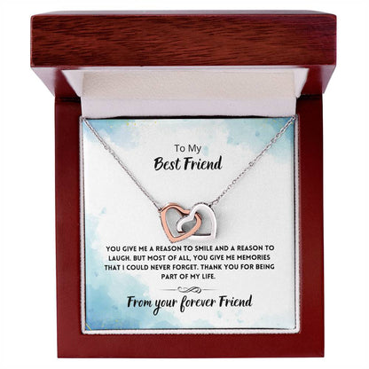 Best Friend Memories Necklace Interlocking Hearts Necklace