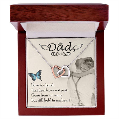 Dad - Love Is Board Thay Death Can Not Part - Necklace Interlocking Hearts Necklace