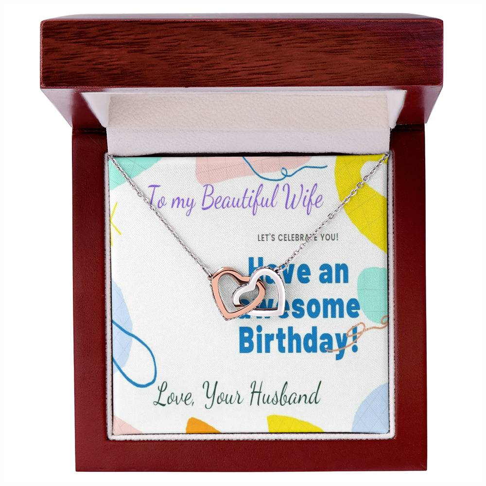 Birthday Gift For Wife Two Hearts Interlocked Interlocking Hearts Necklace