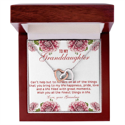 Wish You All The Finest Things In Life - Best Gift For Granddaughter Interlocking Hearts Necklace