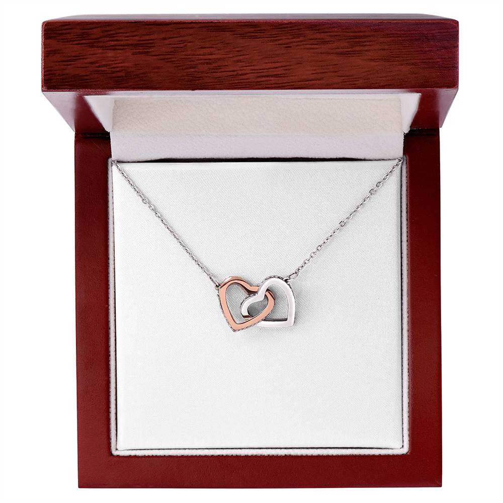 Beautiful Granddaughter Necklace - You Will Always Be In My Heart Interlocking Hearts Necklace