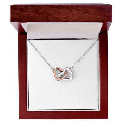 Beautiful Granddaughter Necklace - You Will Always Be In My Heart Interlocking Hearts Necklace