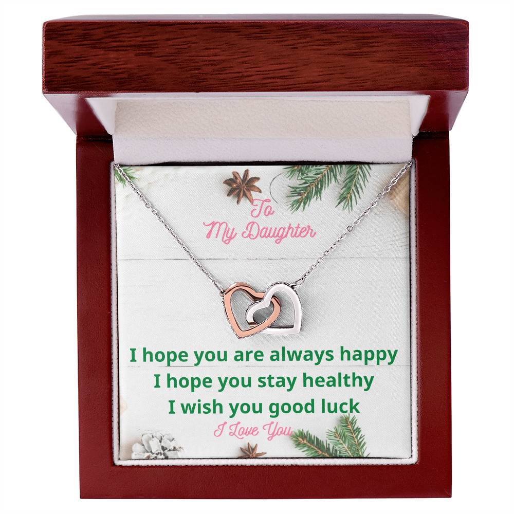 Gift For Daughter Daughter Necklace From Mom Or Dad To Daughter Daughter'S Birthday Daughter'S Graduation. Interlocking Hearts Necklace