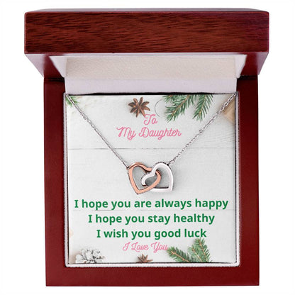 Gift For Daughter Daughter Necklace From Mom Or Dad To Daughter Daughter'S Birthday Daughter'S Graduation. Interlocking Hearts Necklace