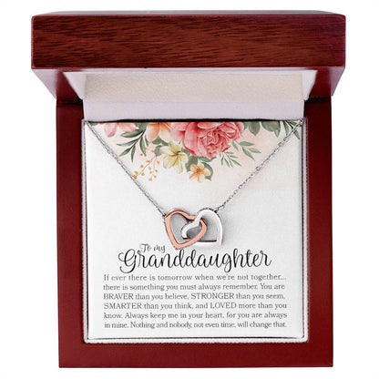 Gift For Granddaughter - To My Beautiful Granddaughter - Double Hearts Necklace - I Love You Interlocking Hearts Necklace