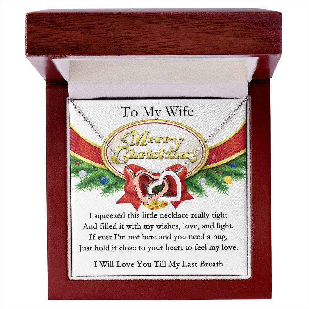 To My Wife Interlocking Hearts Necklace