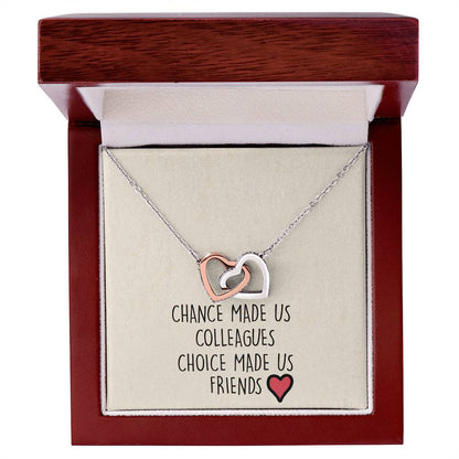 Chance Made Us Colleagues Interlocking Heart Necklace Best Friend Gift Bff Gift Interlocking Hearts Necklace