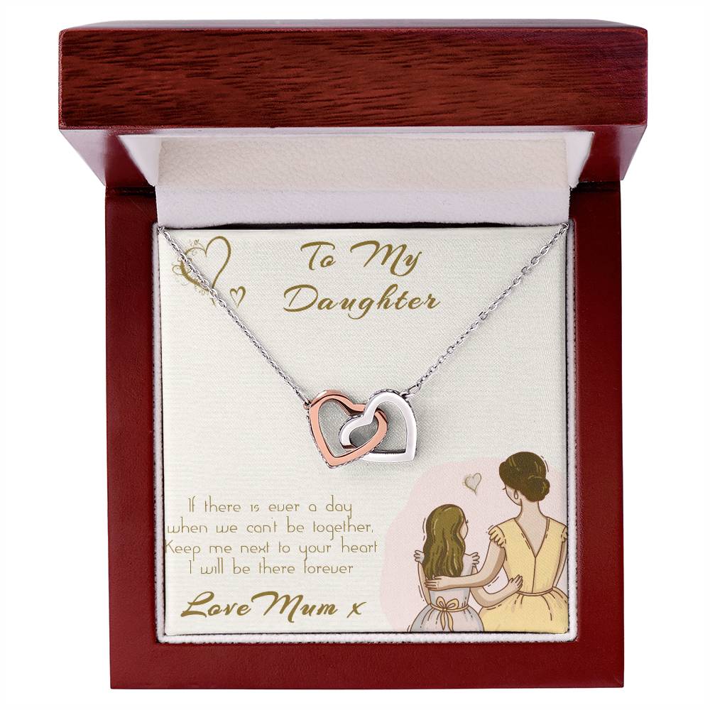 2 Hearts For My Daughter Interlocking Hearts Necklace