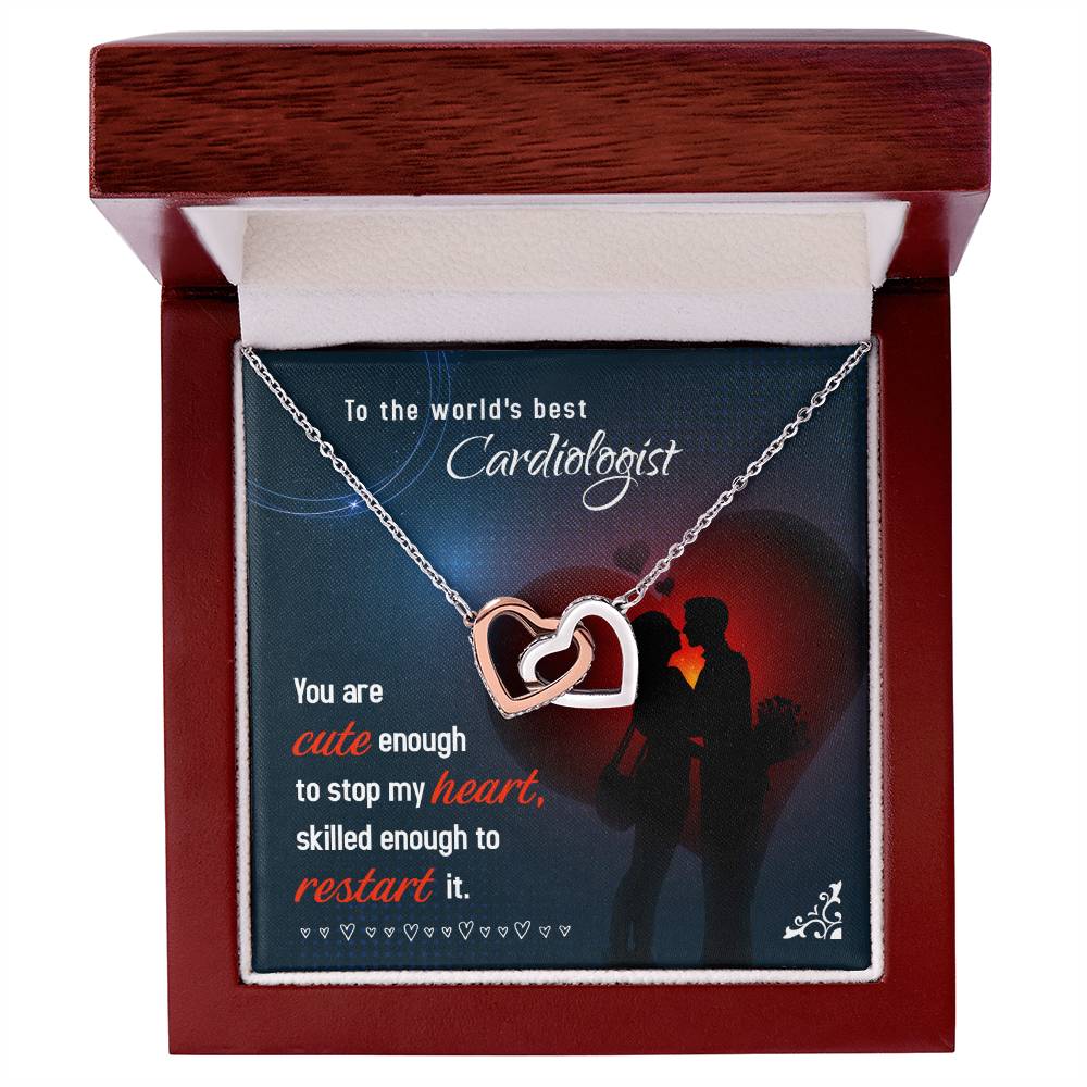 To The World'S Best Cardiologist - Skilled Enough To Restart It - Interlocking Heart Necklace Interlocking Hearts Necklace