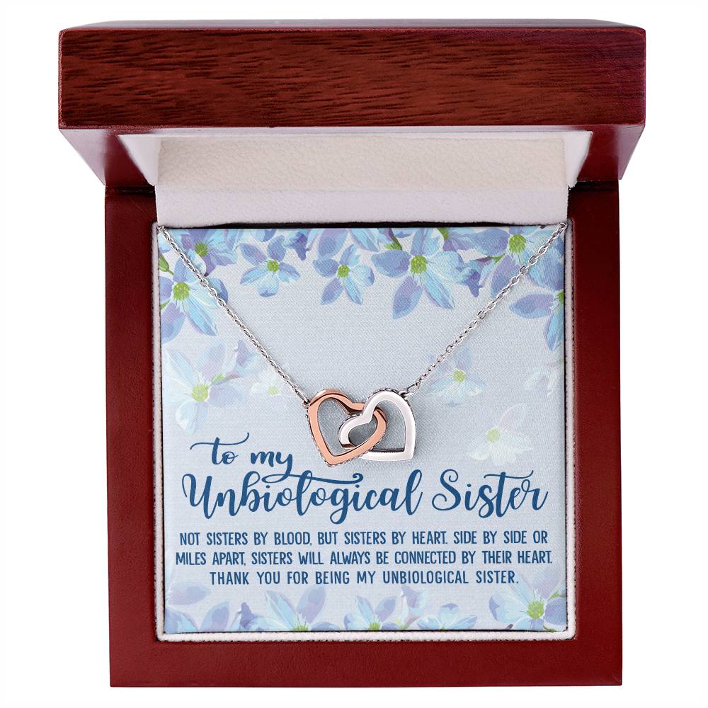 Unbiological Sister Soul Sister Big Little Sorority Sister In Law Step Sister Best Friend Gift Interlocking Hearts Necklace