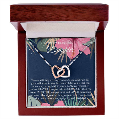 Gift For 13 Year Old Girl Gifts 13Th Birthday Girl 13Th Birthday Gift Thirteenth Birthday Necklace Teen Birthday Gift Official Teenager Interlocking Hearts Necklace