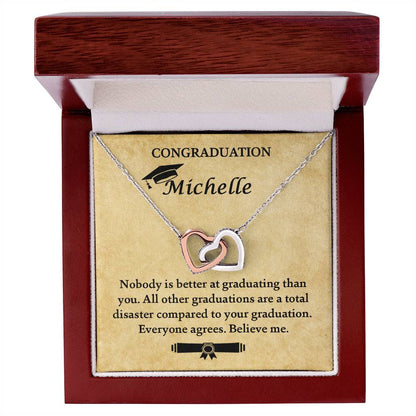 Funny Graduation Gift - Necklace Interlocking Hearts Necklace