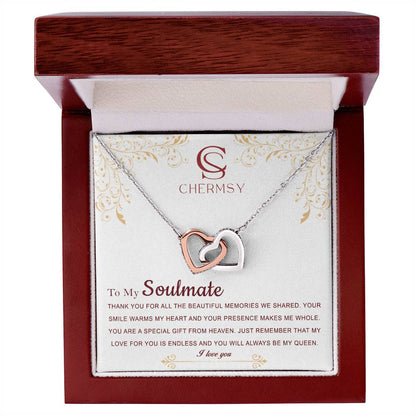 To Soul Mate Interlocking Hearts Necklace