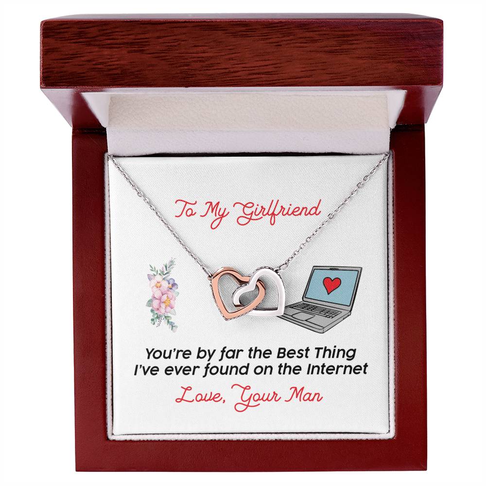 Gift For Girlfriend - Interlocking Heart Necklace Interlocking Hearts Necklace