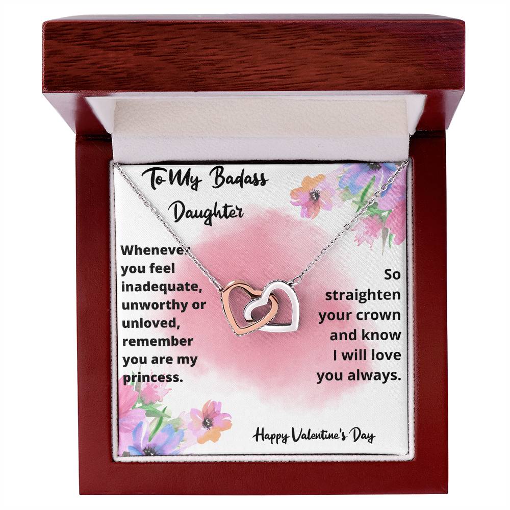 Valentine'S Day Necklace Gift For Daughter Interlocking Hearts Necklace