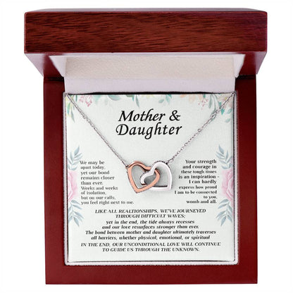 Gift For Mom - Our Bond Remains Closer Than Ever - Interlocking Interlocking Hearts Necklace