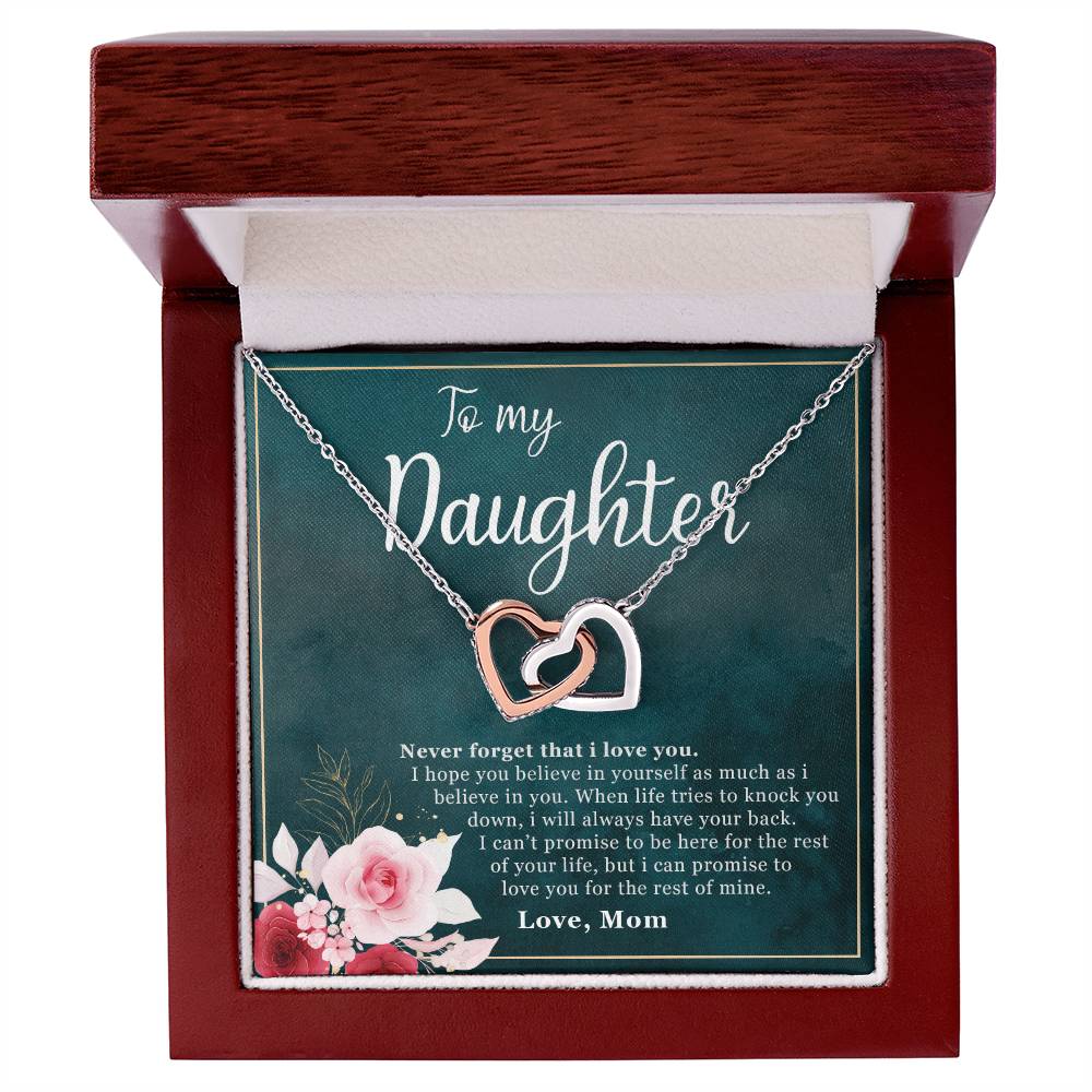 Daughter'S Gift - Never Forget That I Love You - Interlocking Hearts Interlocking Hearts Necklace