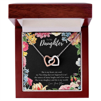 Daughter Gift To My Daughter Necklace From Mom To My Daughter Necklace Gift For Daughter From Mom Interlocking Hearts Necklace
