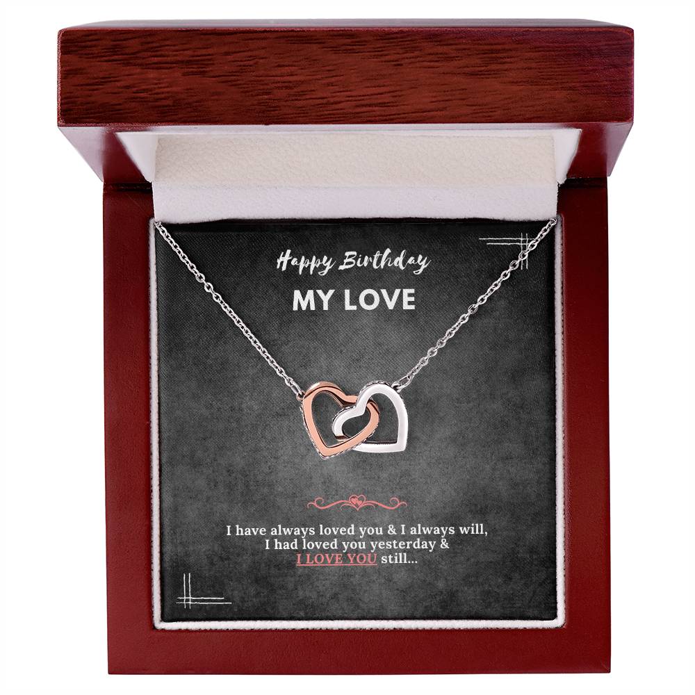 Birthday Necklace Interlocking Hearts Necklace