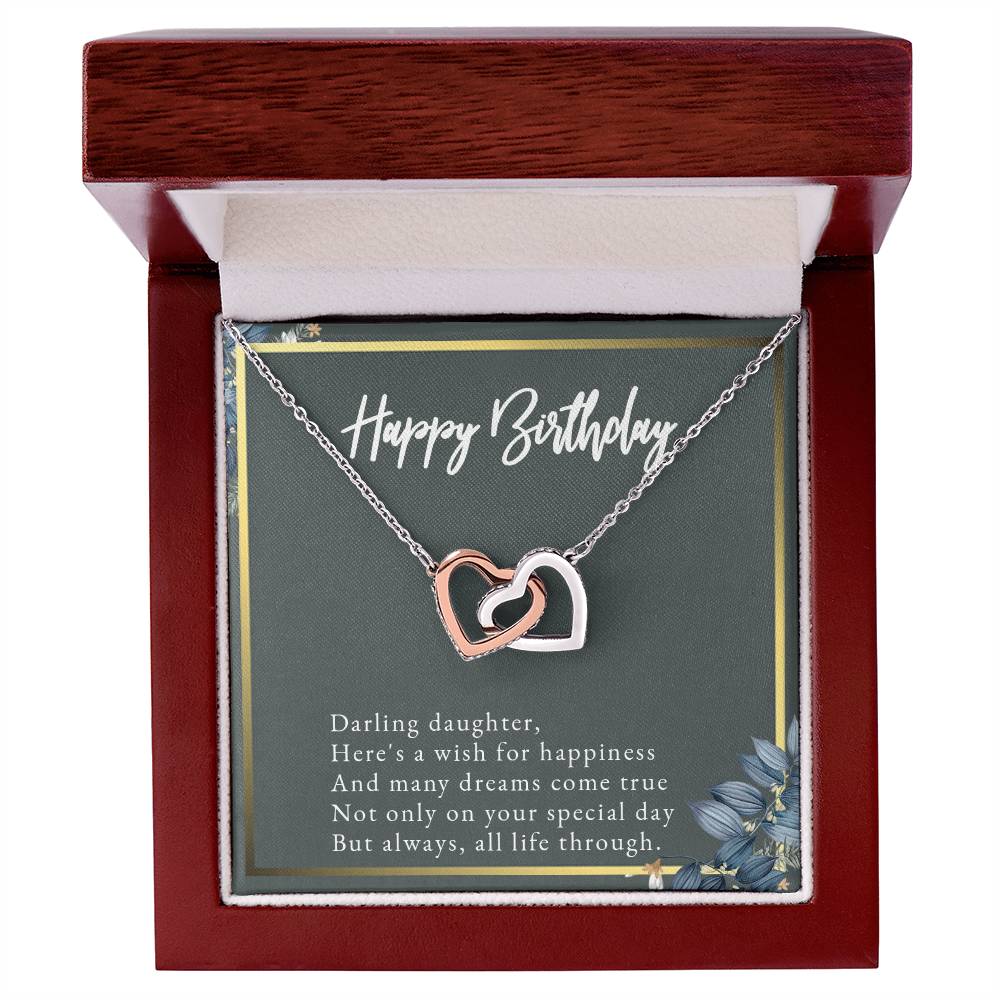 Daughter Necklace Daughter Birthday Gift Graduation Present From Mom Interlocking Hearts Necklace