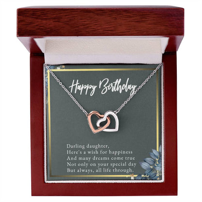 Daughter Necklace Daughter Birthday Gift Graduation Present From Mom Interlocking Hearts Necklace