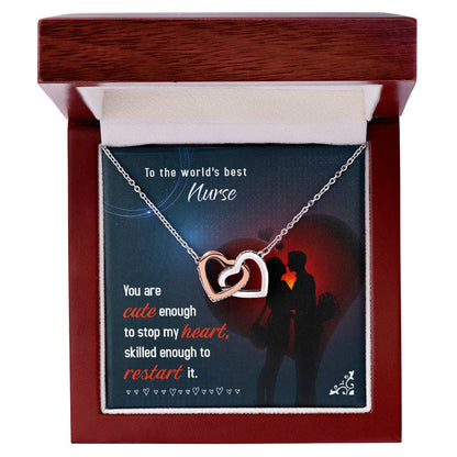 World'S Best Nurse Interlocking Hearts Necklace