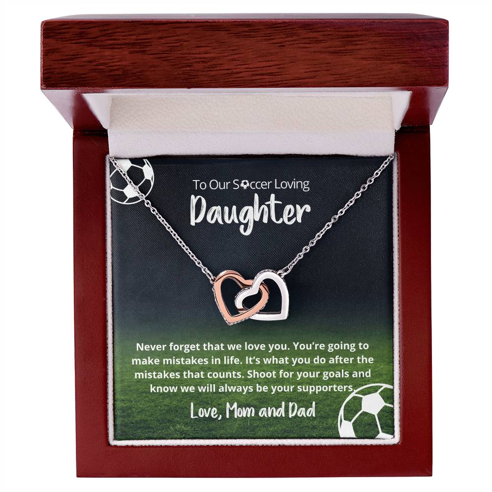 We Love You Shoot For Goals Necklace Interlocking Hearts Necklace