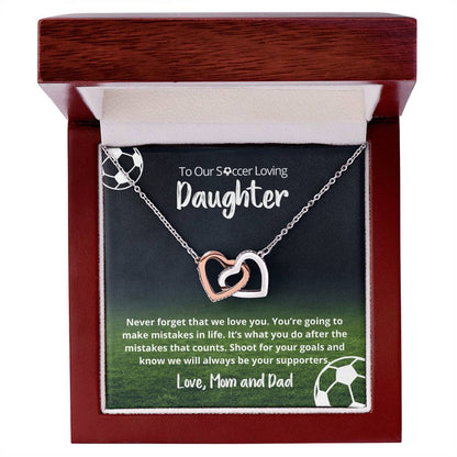 We Love You Shoot For Goals Necklace Interlocking Hearts Necklace