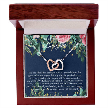 Gift For 13 Year Old Girl Gifts 13Th Birthday Girl 13Th Birthday Gift Thirteenth Birthday Necklace Teen Birthday Gift Official Teenager Interlocking Hearts Necklace