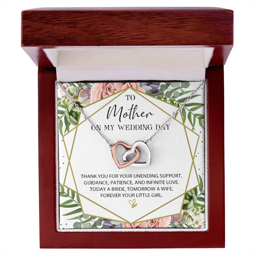 Gift For Mom On Wedding Day Necklace Mother Wedding Gift Necklace Mom Wedding Interlocking Hearts Necklace Thank You Momther Wedding Gift
