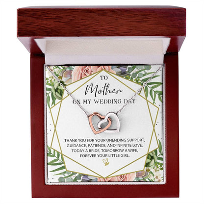 Gift For Mom On Wedding Day Necklace Mother Wedding Gift Necklace Mom Wedding Interlocking Hearts Necklace Thank You Momther Wedding Gift