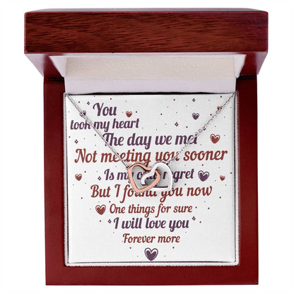 Anniversary Gift Heart Girl Boyfriend Wife Wedding Interlocking Hearts Necklace