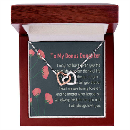 Bonus Daughter Step Daughter Gift Bonus Daughter Necklace Stepdaughter Interlocking Hearts Necklace