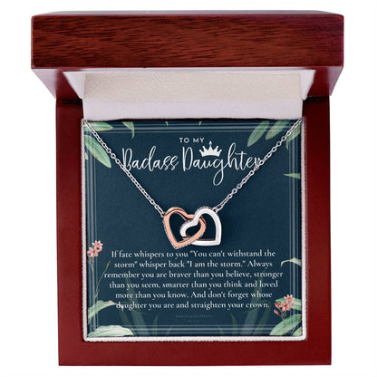 Daughter Gift From Mom Heart Necklace Daughter Gift Interlocking Necklace To Daughter Daughter Graduation Birthday Gift Necklace Interlocking Hearts Necklace