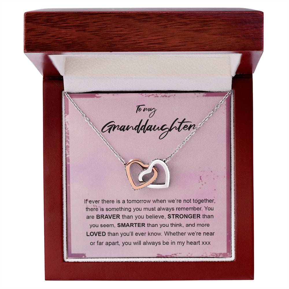 You'Ll Always Be In My Heart Interlocking Hearts Necklace Gift For Granddaughter