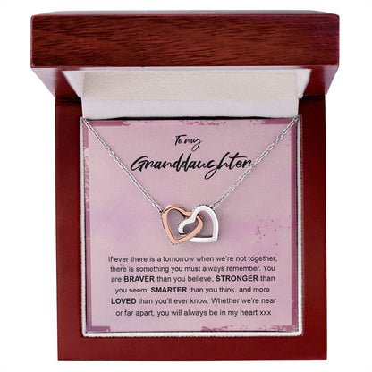 You'Ll Always Be In My Heart Interlocking Hearts Necklace Gift For Granddaughter