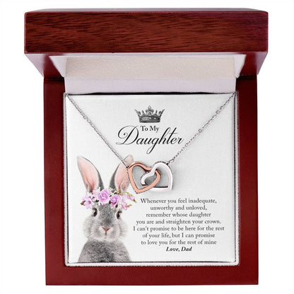 Daughter Straighten Your Crown In Usa Interlocking Hearts Necklace