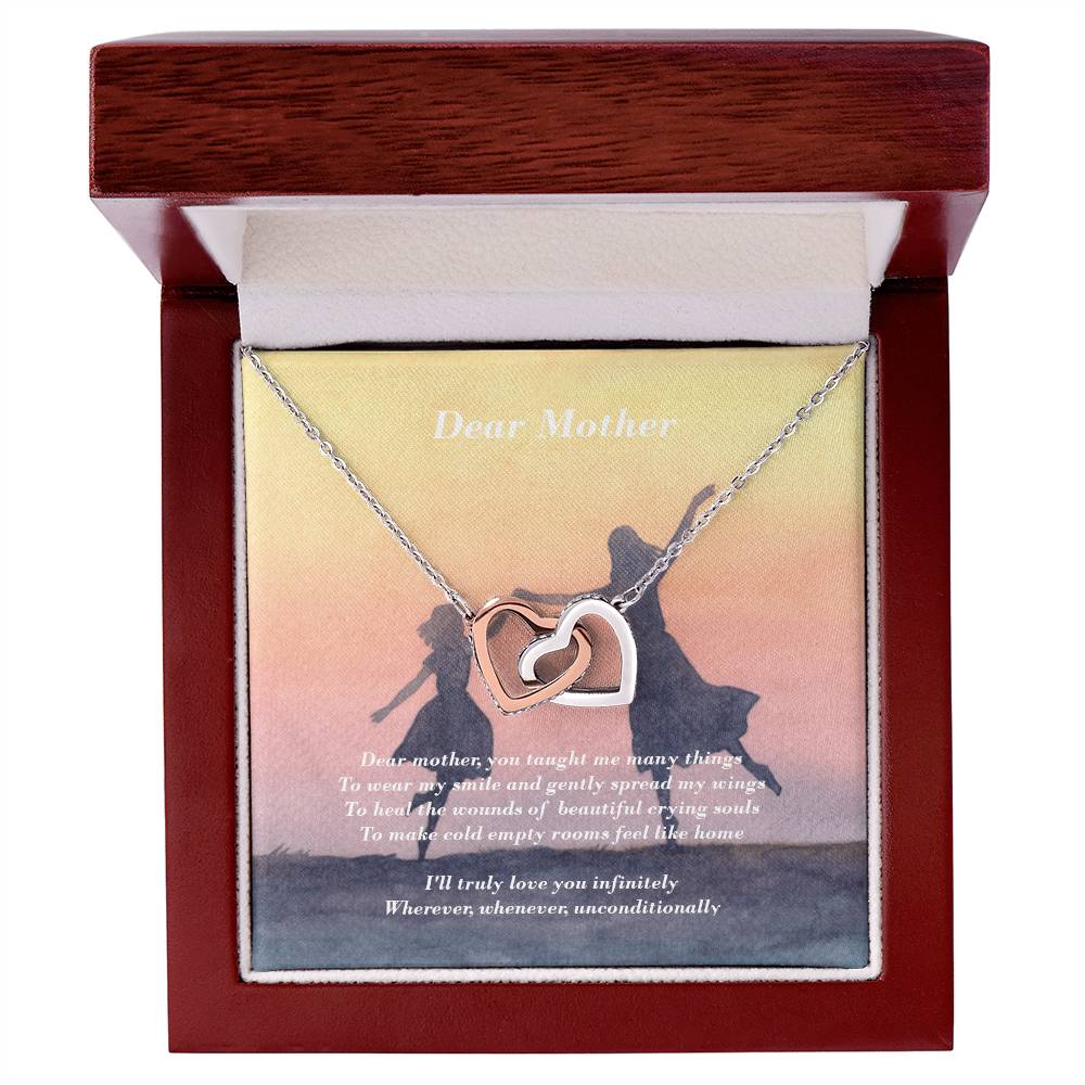 Two Hearts - Dear Mother Interlocking Hearts Necklace