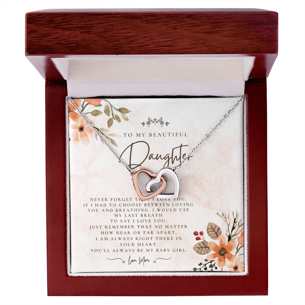 Always There Gift For Daughter Necklace Gift Interlocking Hearts Necklace