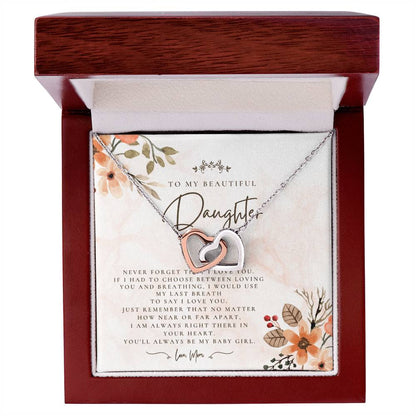 Always There Gift For Daughter Necklace Gift Interlocking Hearts Necklace