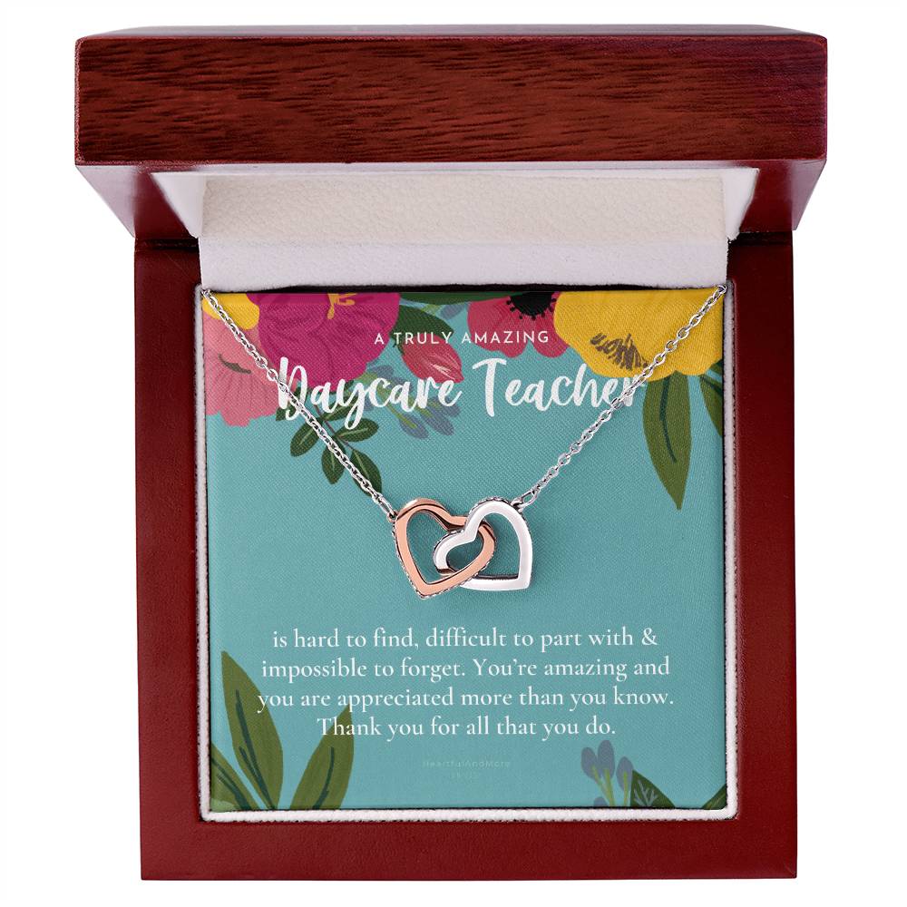 Daycare Teacher Gift For Daycare Provider Gifts Daycare Thank You Gifts Preschool Teacher Gift Thank You Gift Daycare Interlocking Hearts Necklace