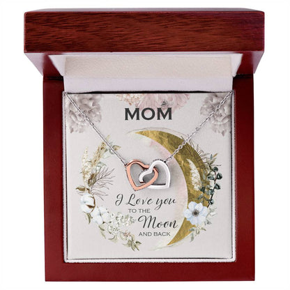 Birthday Gift From Daughter Gift For Mom I Love You To The Moon And Back Necklace For Mom Mother'S Day Gift Women'S Jewelry Interlocking Hearts Necklace