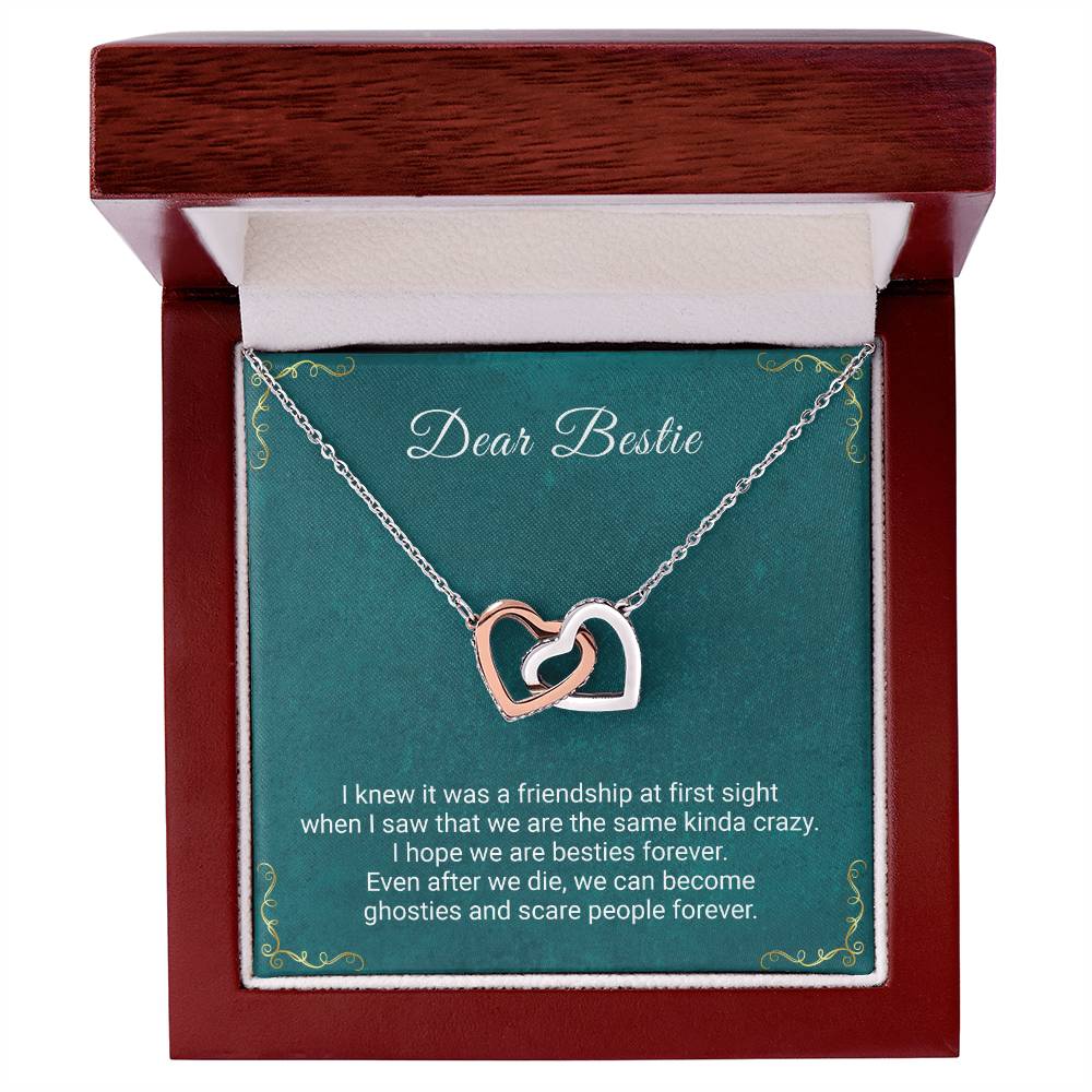 Dear Bestie - I Hope We'Re Besties Forever - Necklace Interlocking Hearts Necklace