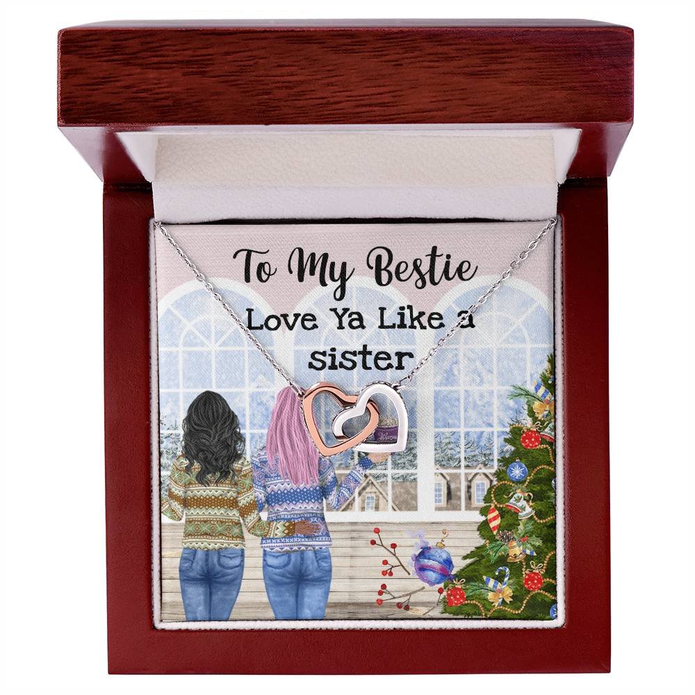 Bestie Linked Hearts Necklace Interlocking Hearts Necklace