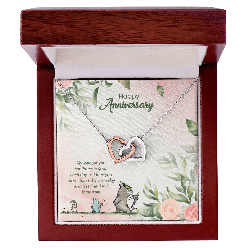 Totoro Anniversary Edition I Love You More Each Day! - Interlocking Hearts Necklace