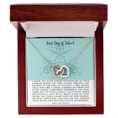 First Day Of School Interlocking Hearts Necklace