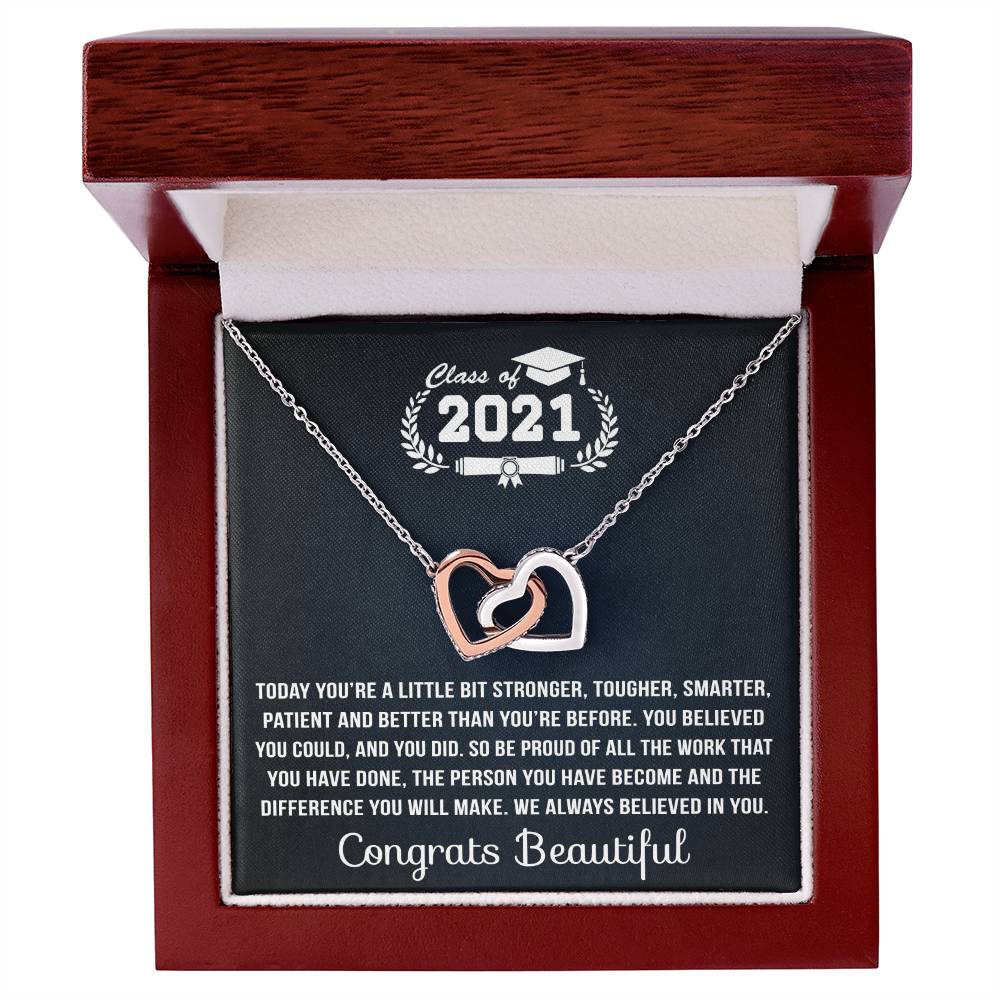 You Are Stronger Interlocking Hearts Necklace