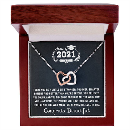 You Are Stronger Interlocking Hearts Necklace