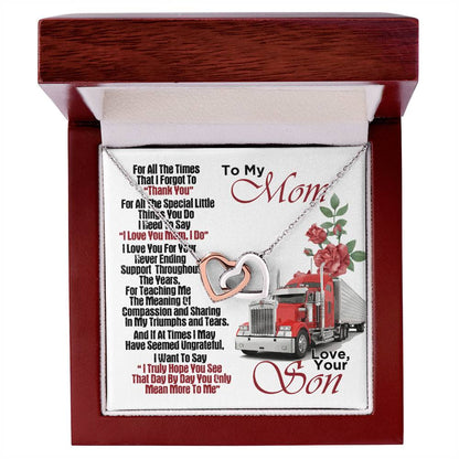 Trucker'S Mom- Interlocking Heart Necklace Interlocking Hearts Necklace