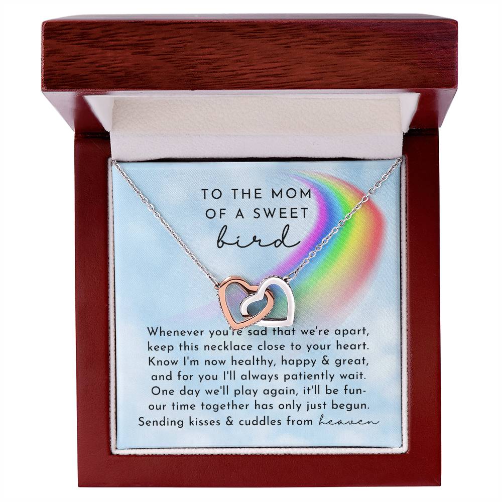 Bird Rainbow Remembrance Interlocking Hearts Necklace Day